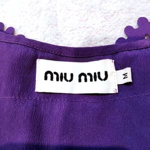 Miu Miu Womens Eggplant Purple Sleeveless Popover Blouson Dress SizeM